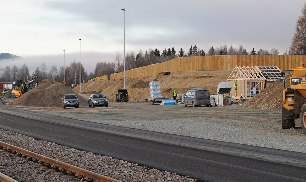 Tømmerterminalen tar form